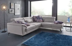 sit&more Ecksofa »Percy L-Form« 15 cm Fußhöhe, Sitztiefenverstellung, wahlweise in 2 Fußfarben