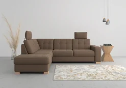 sit&more Ecksofa »Quincy L-Form« wahlweise mit Schlaffunktion und Bettkasten