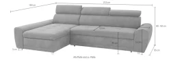 sit&more Ecksofa »Riva L-Form« inklusive Kopteilverstellung, wahlweise mit Schlaffunktion
