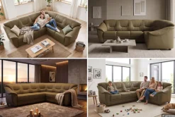 sit&more Ecksofa »Savona L-Form, B. 262 cm, Komfortsitz, Eckcouch mit Stoff- & Lederwahl« optional Schlaffunktion, Liegefl. 120x195 cm