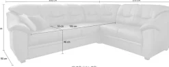 sit&more Ecksofa »Savona L-Form, B. 262 cm, Komfortsitz, Eckcouch mit Stoff- & Lederwahl« optional Schlaffunktion, Liegefl. 120x195 cm