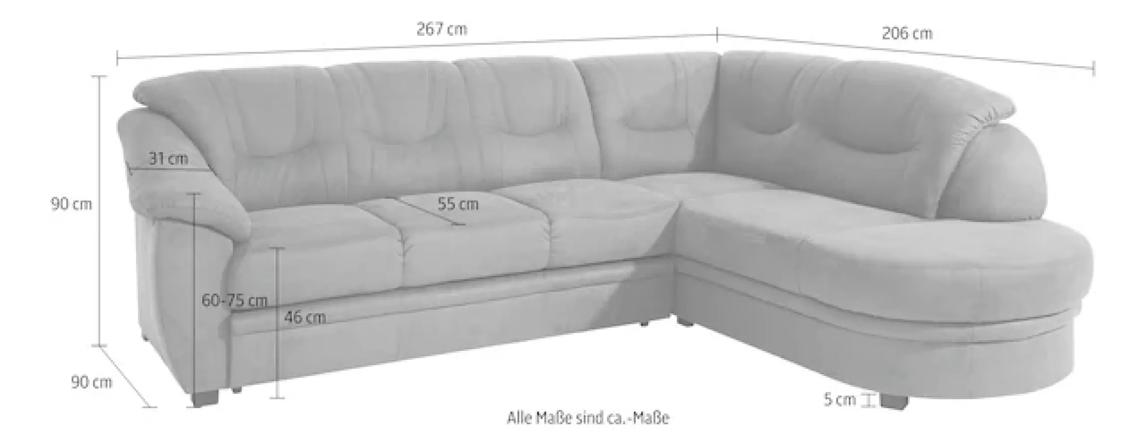 sit&more Ecksofa »Savona« wahlweise mit Schlaffunktion