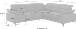 sit&more Ecksofa »Sinatra L-Form« optional mit Kopfteilverstellung und Armteilfunktion