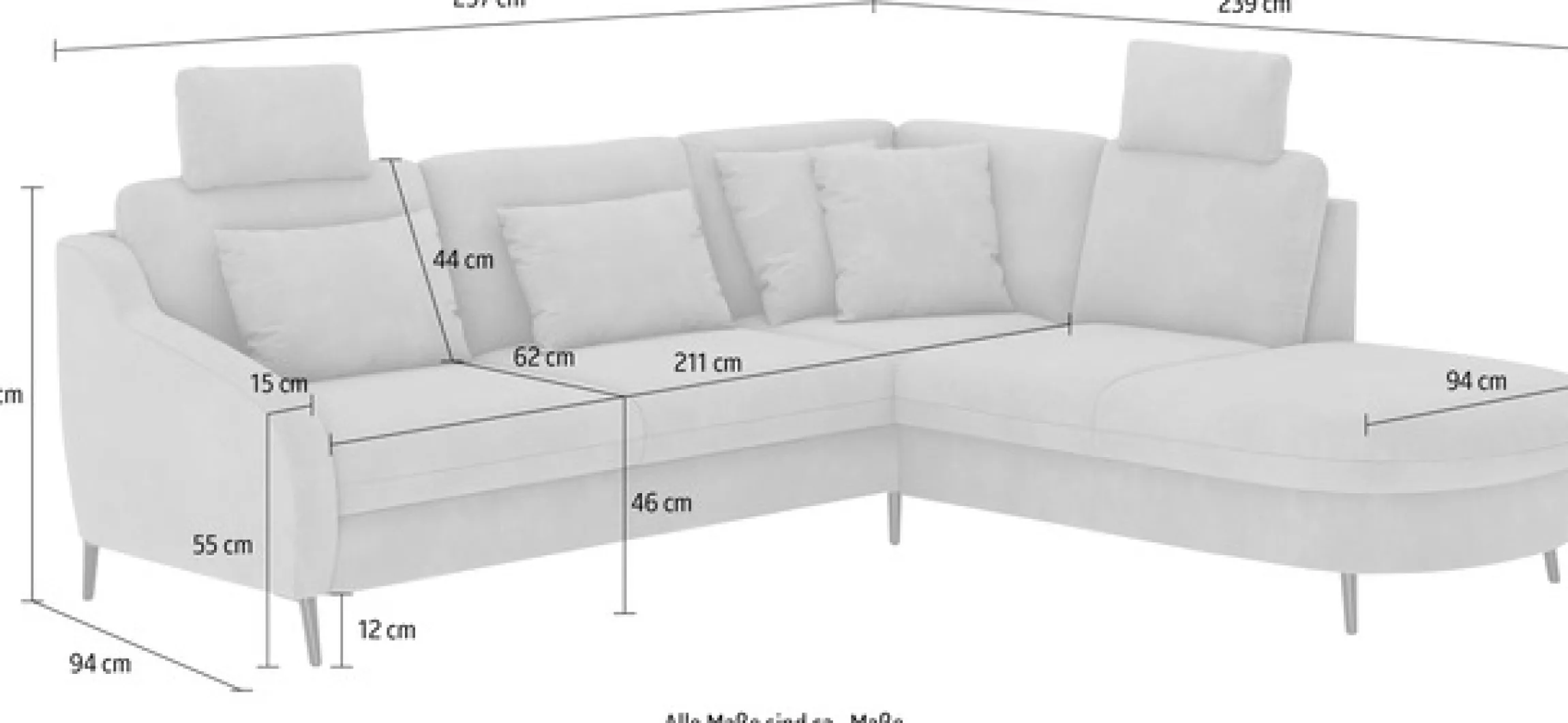 sit&more Ecksofa »Soul L-Form« wahlweise mit Schlaffunktion und Bettkasten oder Schubkasten