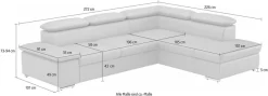 sit&more Ecksofa »Valantine L-Form, B: 272 cm, Leder, mit Arm- und Kopfteilverstellung« optional Schlaffunktion, Komfortsofa, modern