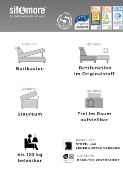 sit&more Ecksofa »Vanity L-Form, B: 254 cm, Leder« Inkl.Sitz-,Kopf-und Armteilverstellung