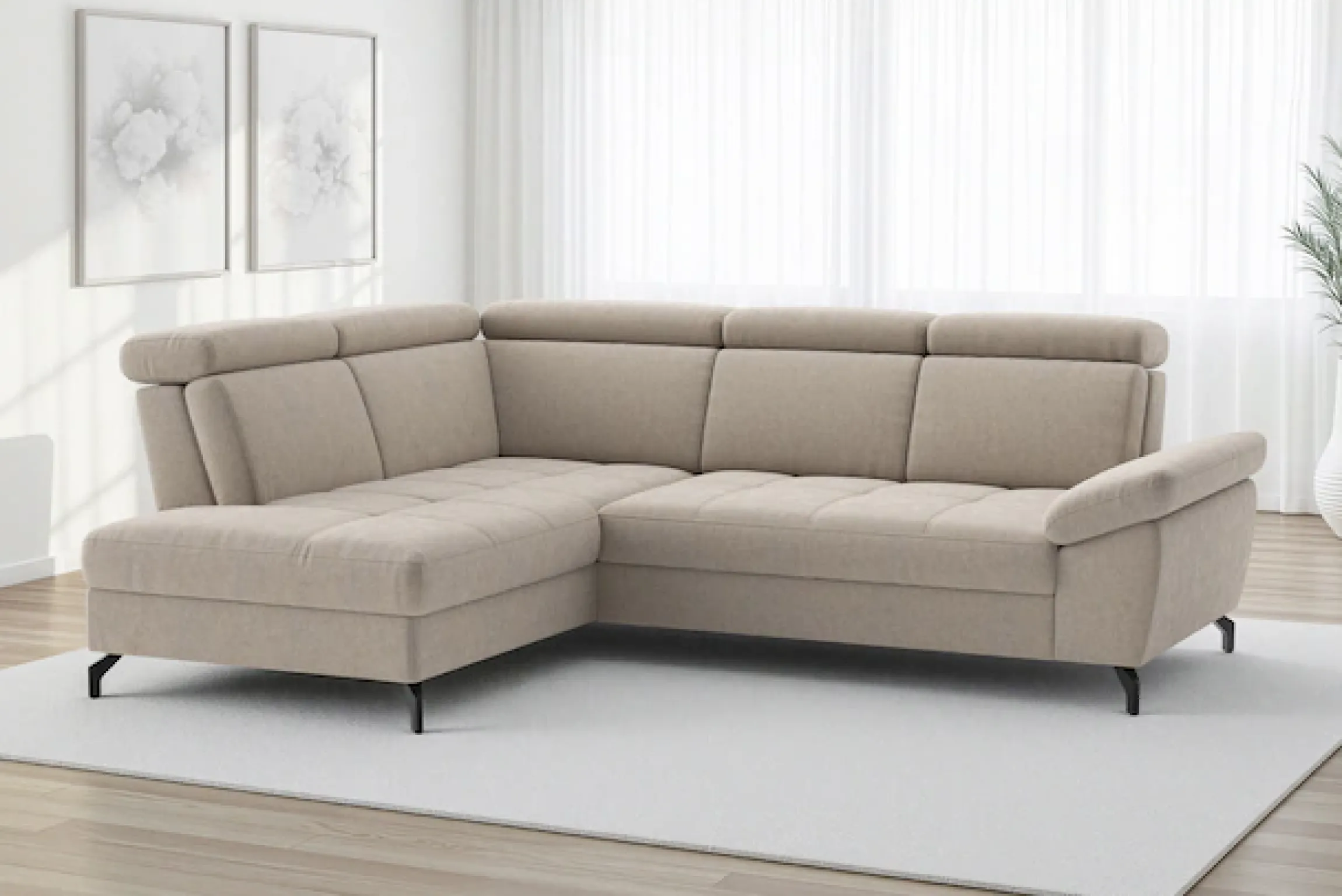 sit&more Ecksofa »Vanity; L-Form, B. 254 cm« Inkl.Sitz-,Kopf-und Armteilverstellung