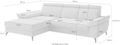 sit&more Ecksofa »Vanity, L-Form, B: 264 cm,« Inkl.Sitz-,Kopf-und Armteilverstellung