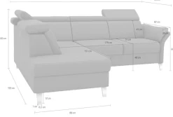 sit&more Ecksofa »Vincenzo L-Form« inklusive Kopfteilverstellung, optional Schlaffunktion & Bettkasten