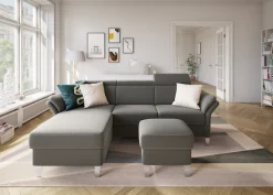 sit&more Ecksofa »Vincenzo L-Form« inklusive Kopfteilverstellung, optional Schlaffunktion & Bettkasten