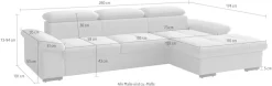 sit&more Ecksofa »Viola, L-Form, B: 260 cm« optional Schlaffunktion,inkl Armteil- & Kopfteilverstellung
