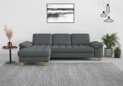 sit&more Ecksofa »Westham L-Form« mit Recamiere, mit oder ohne Schlaffunktion, Bettkasten, Füße Eiche