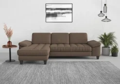 sit&more Ecksofa »Westham L-Form« Recamiere, mit oder ohne Schlaffunktion, Bettkasten, Füße wengefarben