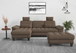 sit&more Ecksofa »Westham L-Form« Recamiere, mit oder ohne Schlaffunktion, Bettkasten, Füße wengefarben