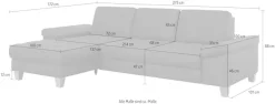 sit&more Ecksofa »Westham L-Form« Recamiere, mit oder ohne Schlaffunktion, Bettkasten, Füße wengefarben