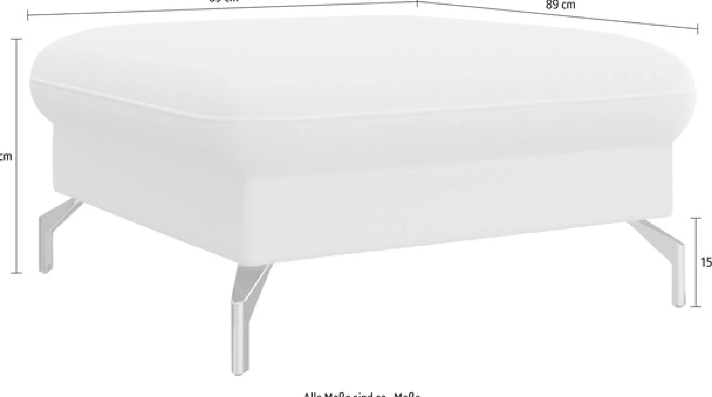 sit&more Hocker »Fashion« inklusive Federkern, mit satinierten Nickelfüßen
