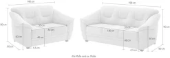 sit&more Polstergarnitur »Savona, Set: 2- & 3er-Sofa, B: 148 bzw. 198 cm, Federkern-Polsterung« 2 tlg. komfortable Sitzhöhe 46 cm, frei im Raum stellbar, stilvolles Design