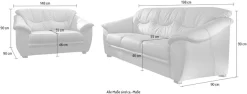 sit&more Polstergarnitur »Savona, Set: 2- & 3er-Sofa, B: 148 bzw. 198 cm, Federkern-Polsterung« komfortable Sitzhöhe 46 cm, frei im Raum stellbar, stilvolles Design