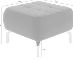 sit&more Polsterhocker »Orient 1« goldfarbene Metallfüße