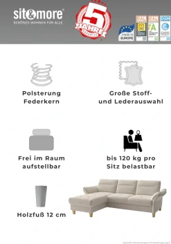 sit&more Polsterhocker »Pamela, B: 58 cm« 1 Stk. tlg. verschiedene Farben und Stoffe,bis 120 kg belastbar