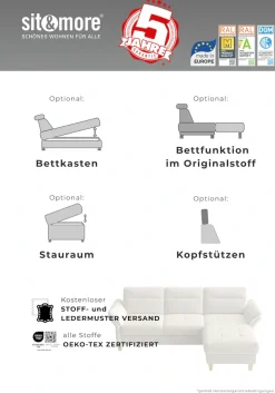sit&more Polsterhocker »Pamela, B: 58 cm« 1 Stk. tlg. verschiedene Farben und Stoffe,bis 120 kg belastbar