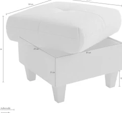 sit&more Polsterhocker »Pamela, B: 58 cm« 1 Stk. tlg. verschiedene Farben und Stoffe,bis 120 kg belastbar