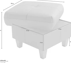 sit&more Polsterhocker »Pamela, Leder, B: 58 cm« 1 Stk. tlg. mit praktischen Stauraum, hochwertige Qualität, verschiedene Farben