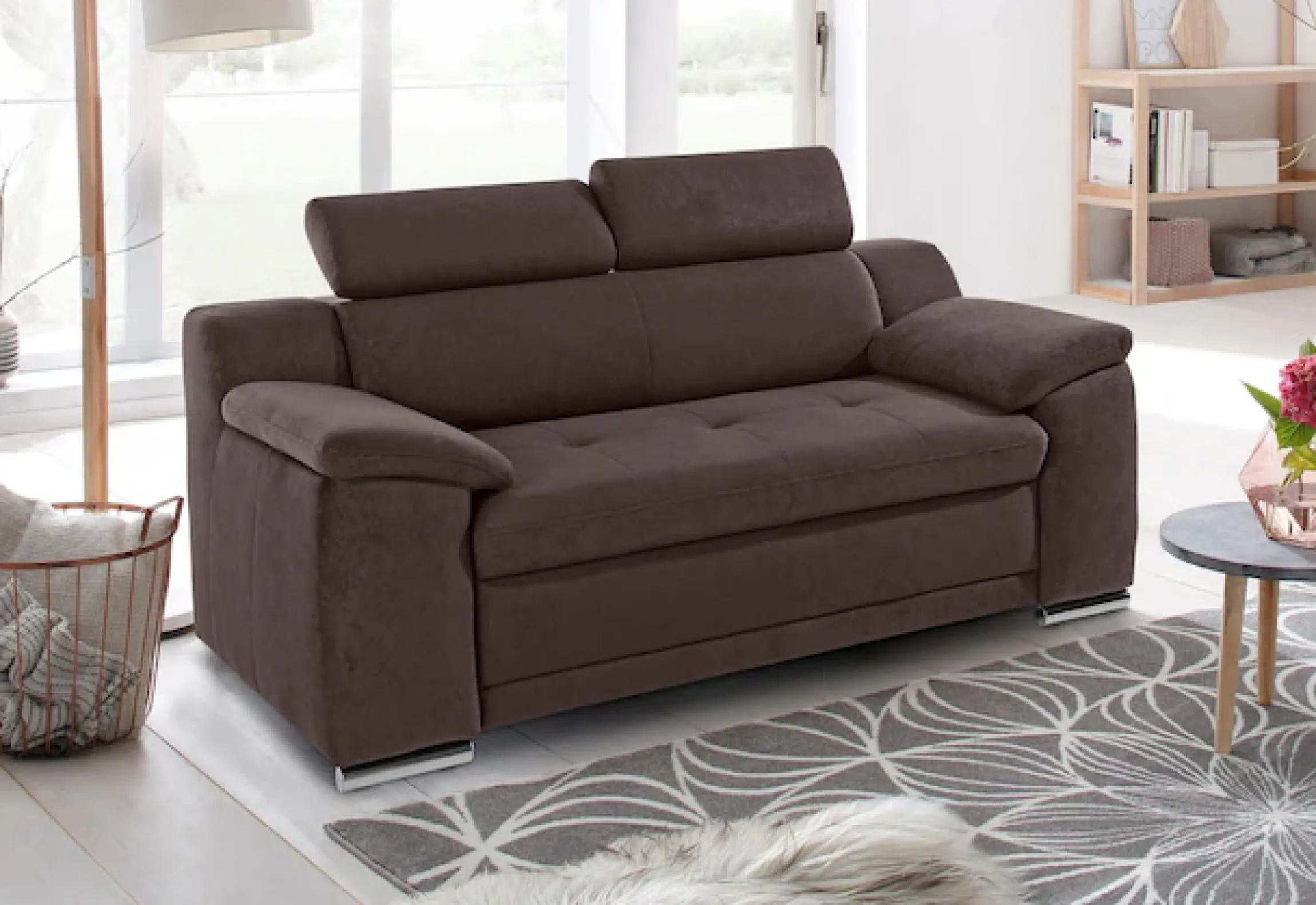sit&more 2-Sitzer »Andiamo, B: 180 cm, Kopfteilverstellung, komfortable Sitzhöhe 43 cm« Frei im Raum stellbar, hochwertige Verarbeitung, stilvolles Design