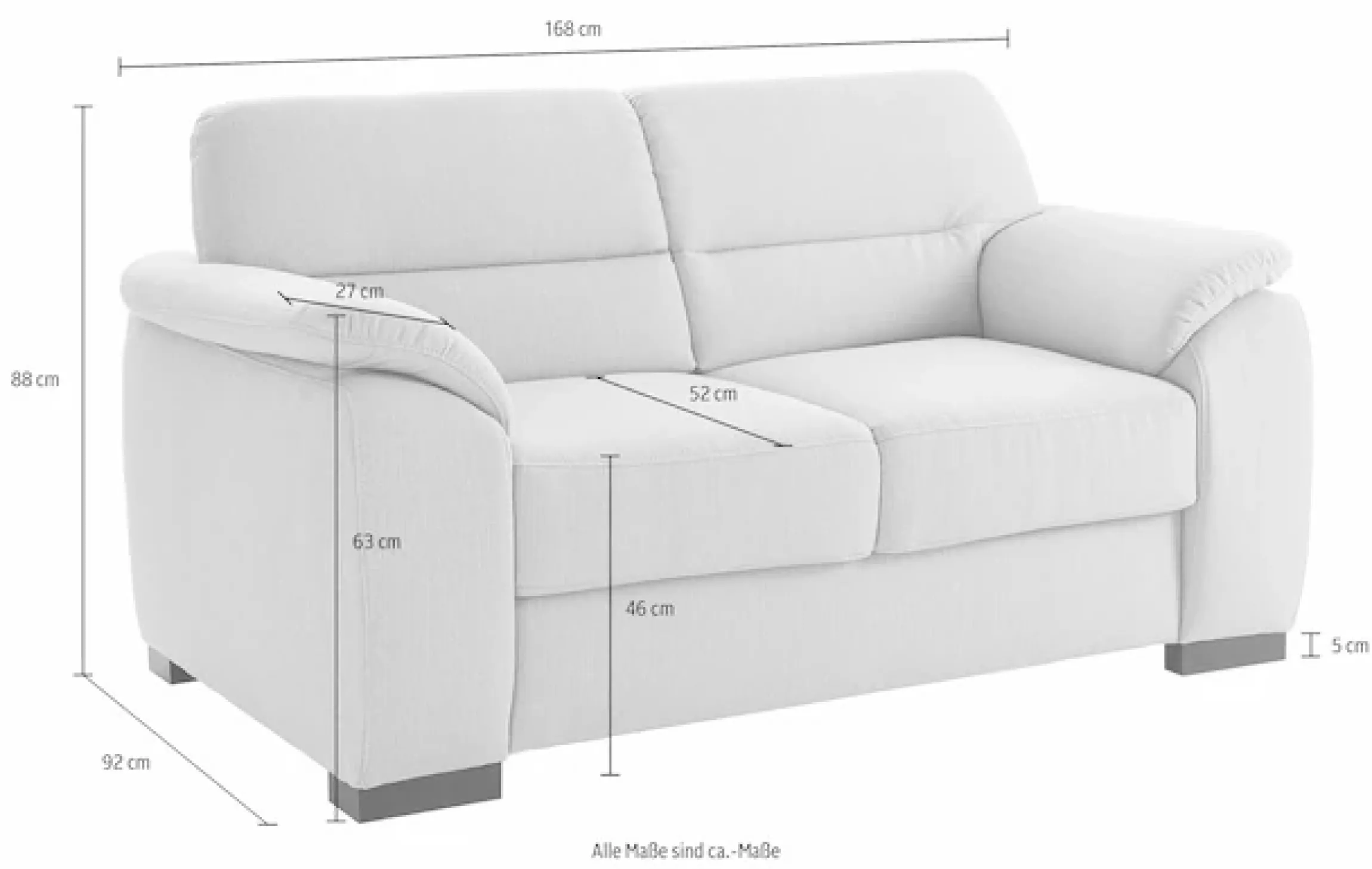 sit&more 2-Sitzer »Montego, B: 168 cm« mit Federkern
