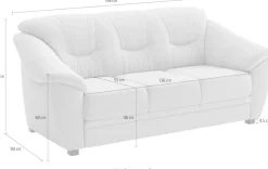 sit&more 3-Sitzer »Savona, B: 198 cm, Federkern, Komfortsitzhöhe 46 cm« optional Schlaffunktion, Liegefläche 190x137cm, Stoff- & Lederauswahl