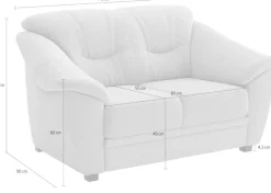 sit&more 2-Sitzer »Savona B: 148cm, Komfort Sitz, große Stoff + Lederauswahl« mit Federkern