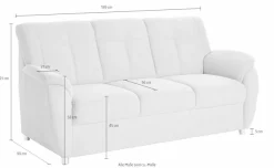 sit&more 3-Sitzer »Sonoma, B: 189 cm, Federkern, Komfortsitzhöhe 45 cm« Couch frei stellbar, 3-Sitzer Sofa, Stoffvarianten