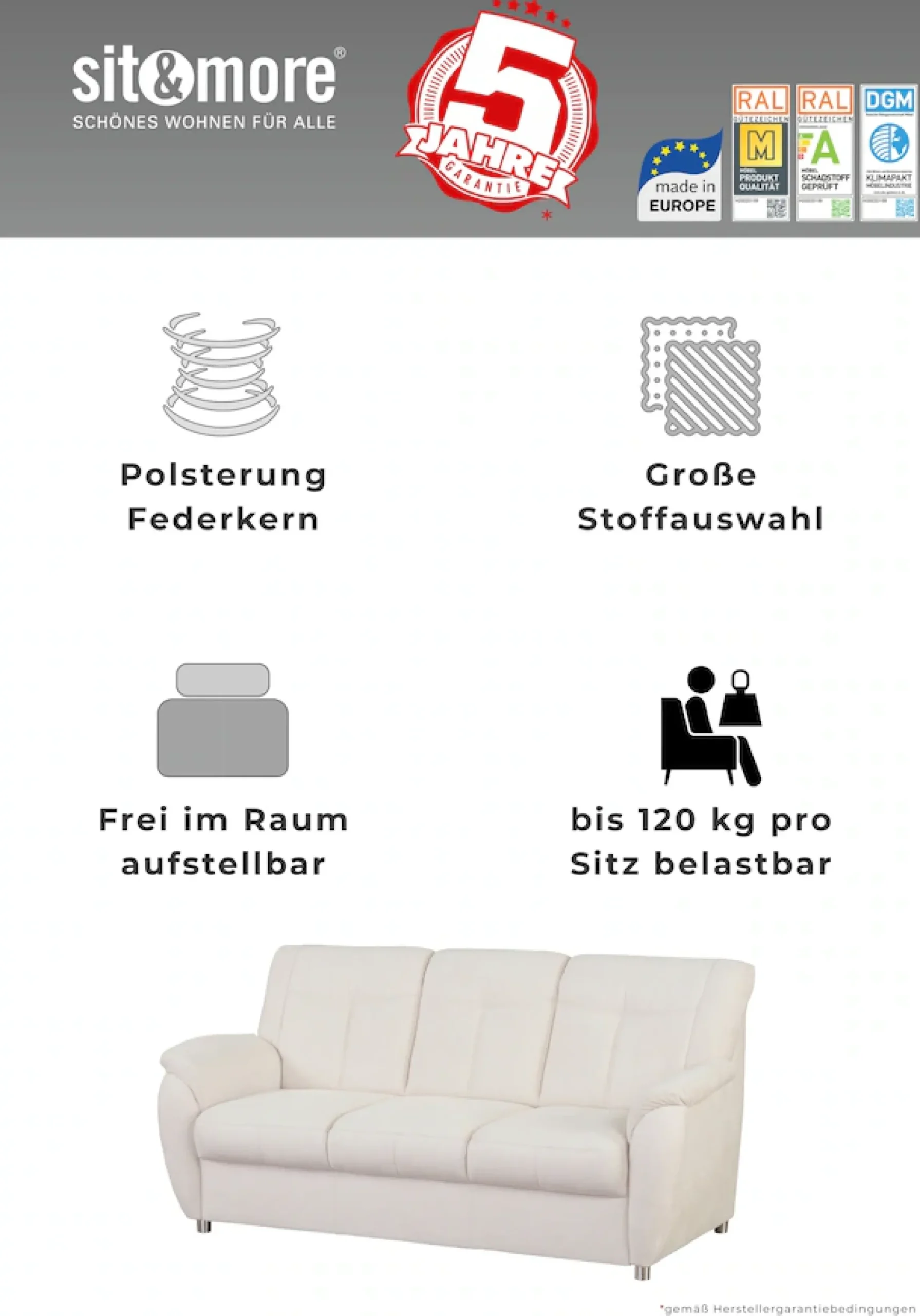 sit&more 2-Sitzer »Sonoma« mit Federkern