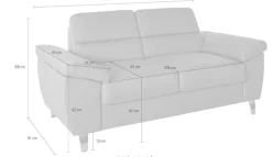 sit&more 2-Sitzer »Sorano« Breite 168 cm