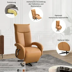 sit&more TV-Sessel »Amica, inkl. Kopfteilverstellung & Drehfunktion« wahlweise mit 2 Motoren, Akku und Aufstehhilfe