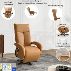 sit&more TV-Sessel »Amica, inkl. Kopfteilverstellung & Drehfunktion« wahlweise mit 2 Motoren, Akku und Aufstehhilfe