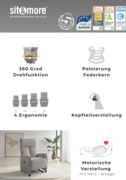 sit&more TV-Sessel »Cremona Comfort Plus« bis 200 Kg belastbar, mit Herz-Waage Funktion