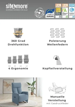 sit&more TV-Sessel »Cremona Comfort« wahlweise manuell oder elektrischer Funktion mit Akku