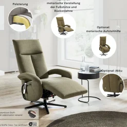sit&more TV-Sessel »Emely, inkl. Kopfteilverstellung & 360° Drehfunktion« wahlweise mit 2 Motoren, Akku & Aufstehhilfe