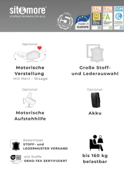 sit&more TV-Sessel »TV Lazy« zur Auswahl mit Herz-Waage-Position