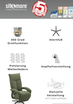 sit&more TV-Sessel »Tycoon« wahlweise manuell, mit zwei Motoren oder mit Akku oder mit 2 Motoren