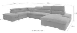 sit&more Wohnlandschaft »Alcatraz U-Form« wahlweise mit Schlaffunktion
