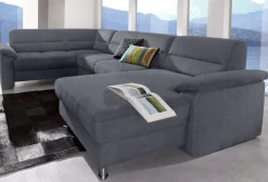 sit&more Wohnlandschaft »Ascara U-Form, B:312cm, klassisches Design, Taschenfederkernpolsterung« inklusive Boxspring/Federkern-Polsterung, wahlweise mit Schlaffunktion