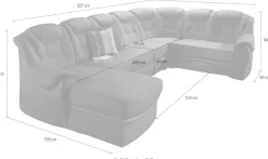 sit&more Wohnlandschaft »Bellevue U-Form« wahlweise mit Schlaffunktion