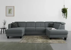 sit&more Wohnlandschaft »Belluci U-Form« Kopfteilverstellung und Federkern, wahlweise mit Schlaffunktion