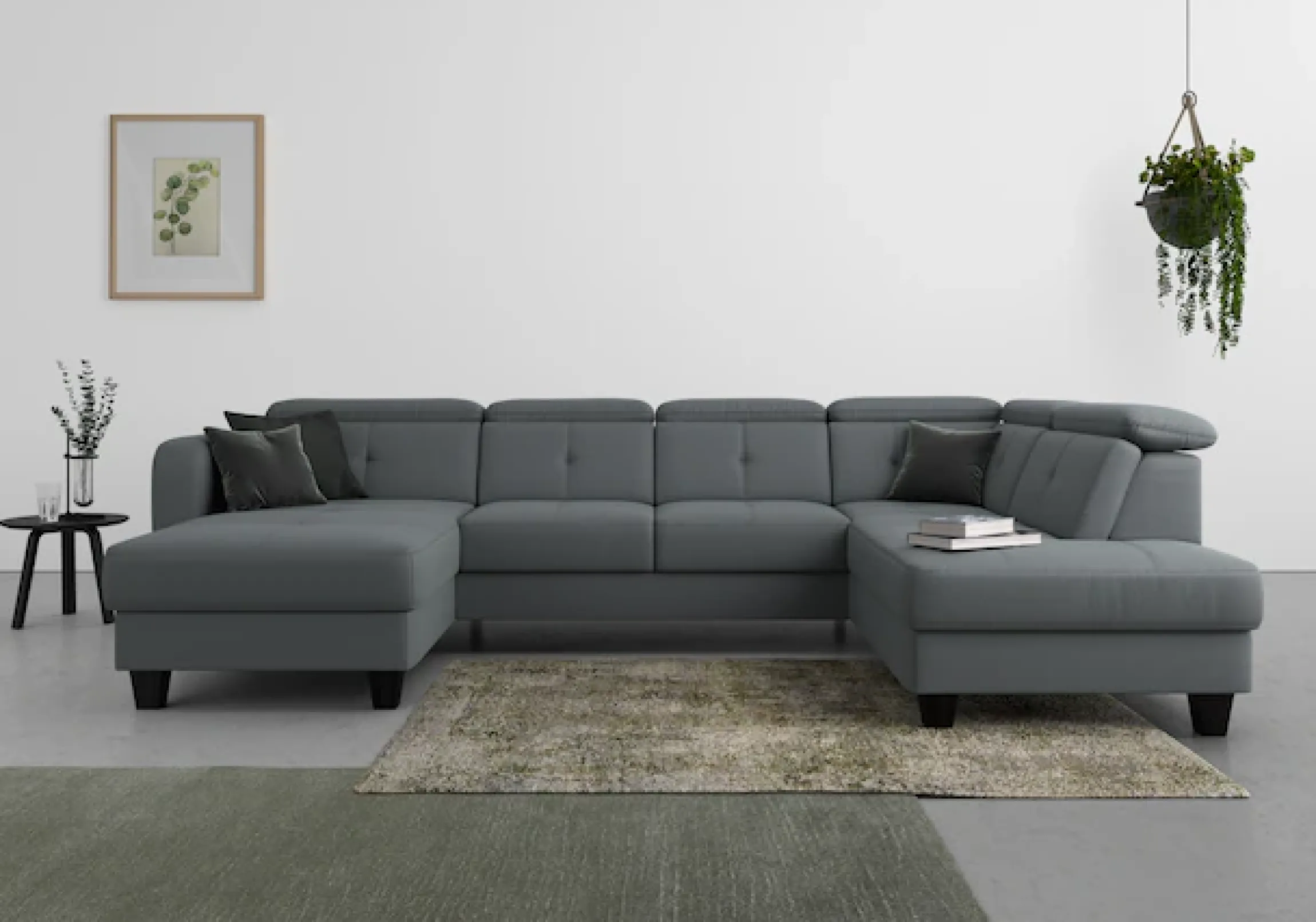 sit&more Wohnlandschaft »Belluci U-Form« Kopfteilverstellung und Federkern, wahlweise mit Schlaffunktion