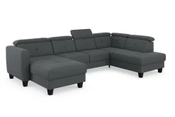 sit&more Wohnlandschaft »Belluci U-Form« Kopfteilverstellung und Federkern, wahlweise mit Schlaffunktion