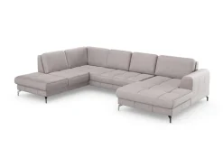 sit&more Wohnlandschaft »Bendigo U-Form« inklusive Sitztiefenverstellung, Bodenfreiheit 12 cm, in 2 Fußfarben