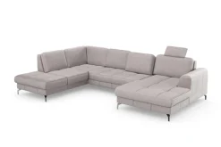 sit&more Wohnlandschaft »Bendigo U-Form« inklusive Sitztiefenverstellung, Bodenfreiheit 12 cm, in 2 Fußfarben