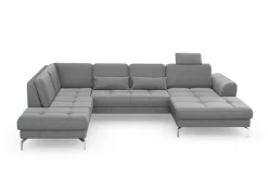 sit&more Wohnlandschaft »Bendigo U-Form« inklusive Sitztiefenverstellung, Bodenfreiheit 15 cm, in 2 Fußfarben